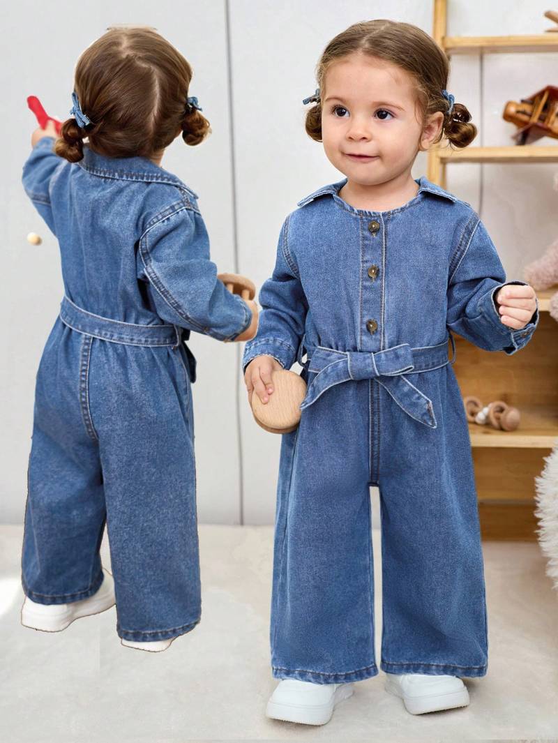👖 جمبسوت جينز بناتي مودرن مع حزام ✨