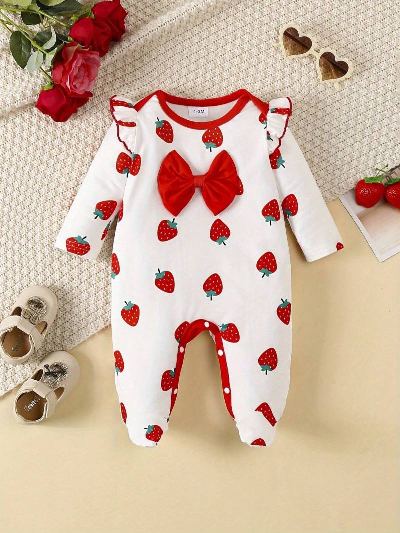 🍓 جيمسوت فراولة بفيونكة حمراء 🎀