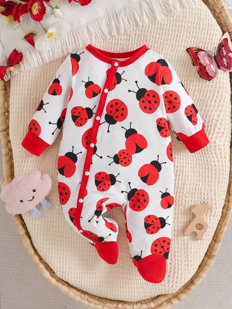 جمبسوت "دعسوقة الفرح" للرضع 🐞👶🏻✨